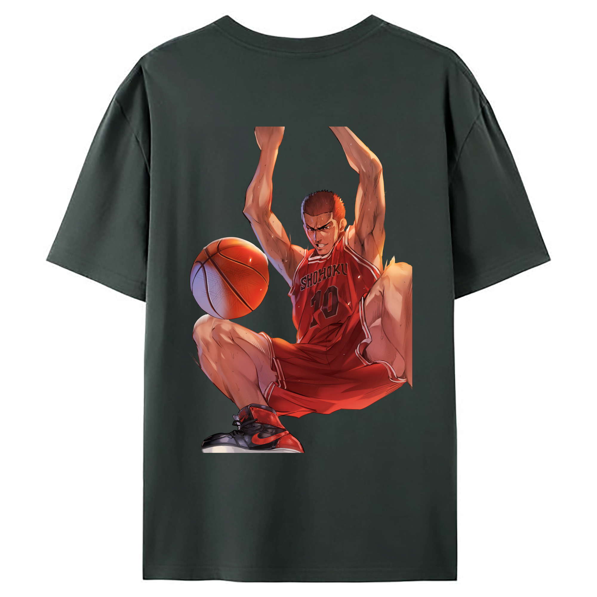 （画像用） SLAM DUNK／スラムダンク 綿100％ メンズ半袖Tシャツ（バックプリント） 通気性